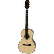 Aria 535 Series All Solid Parlour Body Acoustic Guitar in Natural with Case