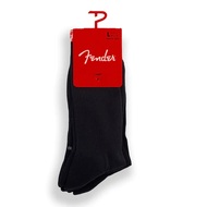 Perris Licensed FENDER "The Icon Back Tab" Large Crew Socks in Black (3-Pair)