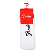 Perris Licensed FENDER "Exploded Logo" Large Crew Socks in White (3-Pair)
