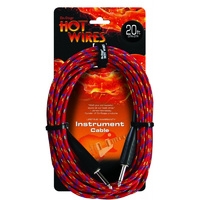 Hot Wires Braided Instrument Cable, QTR-QTR, 20ft