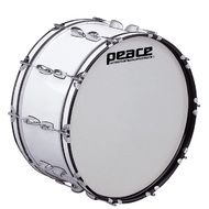 Peace 20-Lug Marching Bass Drum in White (24 x 10")