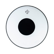 Dixon 14" White Coated Drum Head with Black Dot & Logo, Batter Side (0.250mm)