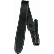 Perris 2.5" Double Stitched Leather Guitar Strap in Black