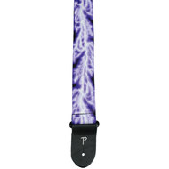 Perris 2" Polyester "Purple Lightning" Guitar Strap with Leather ends