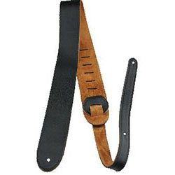 Perris 2" Black Deluxe Soft Italian Leather Guitar Strap with Super Soft Suede backing