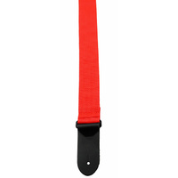 Perris 2" Poly Pro Guitar Strap in Red with Black Leather ends
