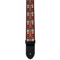 Perris 2" Jacquard Guitar Strap with Red, Black & White Noughts & Crosses design