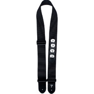 Perris 2" Black Heavy Nylon Guitar Strap with Pick Pockets, Picks & Leather ends