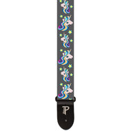 Perris 2" Polyester "Cute Unicorns" Guitar Strap with Black Leather Ends