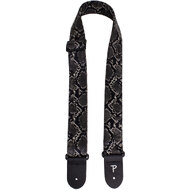 Perris 2" Black Faux Snake Skin Guitar Strap with Leather Ends
