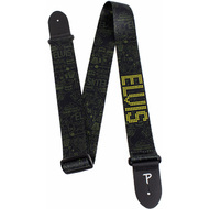 Perris 2" Polyester "Elvis Presley" Gold Silhouette Graphics on Black Licensed Guitar Strap