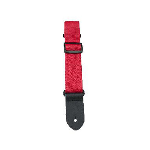 Perris 1.5" Nylon Ukulele Strap in Red with Leather ends