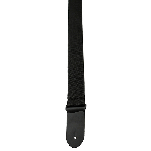 Perris 2" Poly Pro Guitar Strap in Black with Black Leather ends