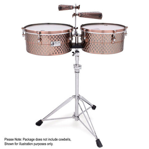 Toca Pro Line Series Timbale Set 14 & 15" in Hammered Black Copper