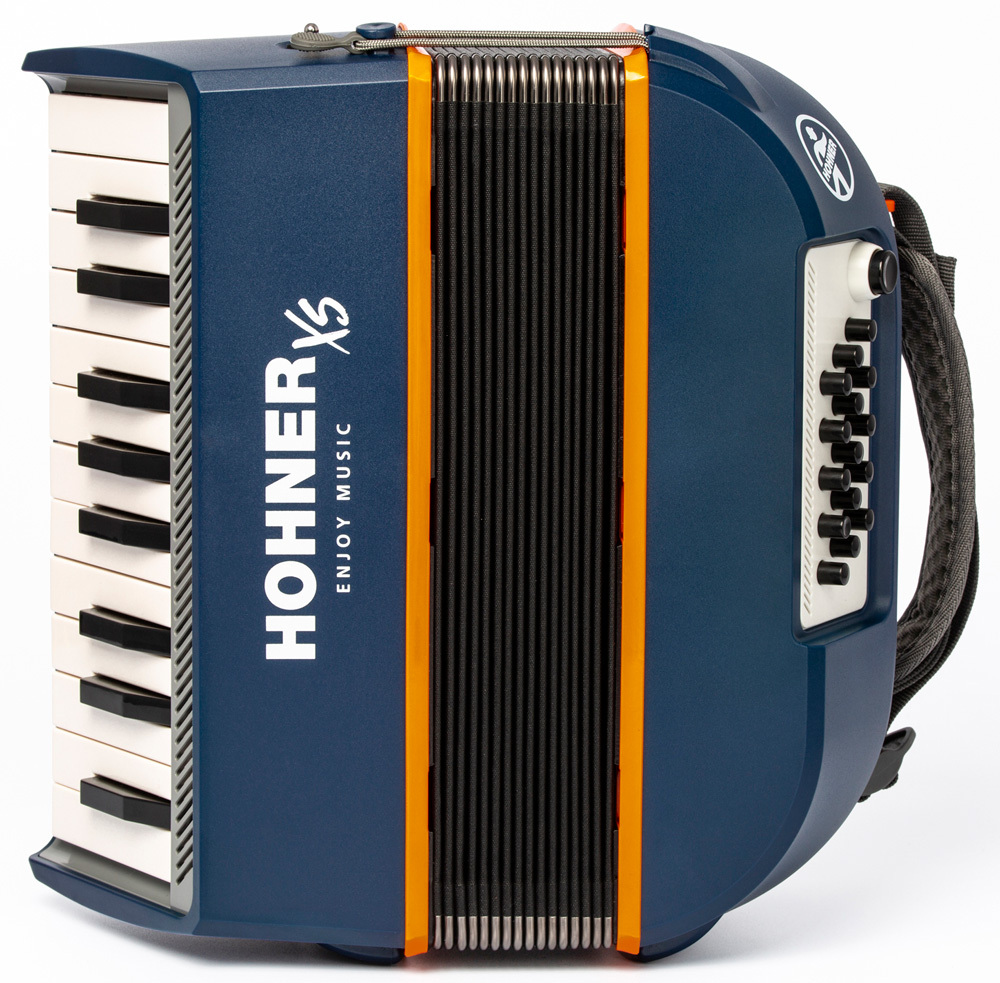 Hohner "XS Child" 21Key Chromatic Accordion in Dark Blue & Orange Finish