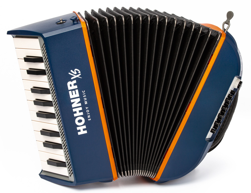 Hohner "XS Child" 21Key Chromatic Accordion in Dark Blue & Orange Finish