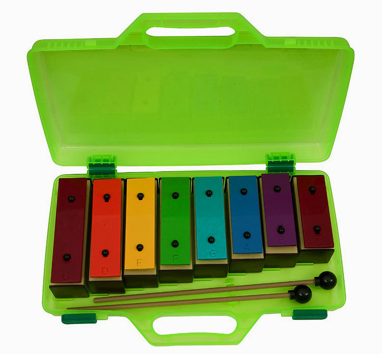 Opus Percussion 8Note Resonator Bell Set in Plastic Case with Beaters