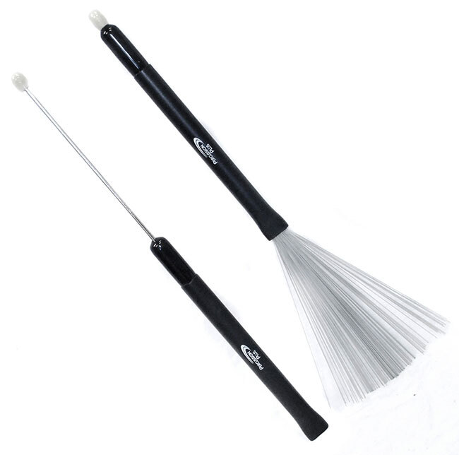 OUKENS Drum Brush Stick Retractable Metal Steel Wire Strands Drum Brush Stick Loop End Insruments Cleaning Accessory 