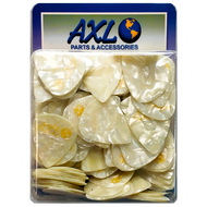 AXL Products Premium Celluloid Heavy Guitar Picks in White Pearl (Pk-144)