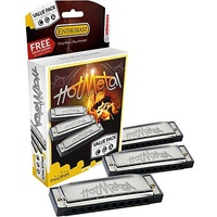 Hohner Hot Metal 3-Pce Harmonica Value Pack in the Keys C, G, A