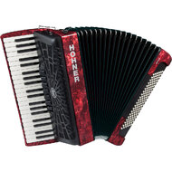 Hohner Bravo III 120 Bass Chromatic Accordion in Red Pearl