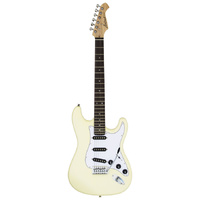 Aria Pro II STG-Series Electric Guitar in Vintage White with White Pickguard