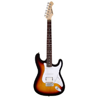 Aria STG-004 Series Electric Guitar in 3-Tone Sunburst with White Pickguard