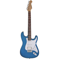 Aria STG-004 Series Electric Guitar in Metallic Blue with White Pickguard
