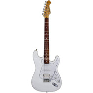Aria STG-004 Series Electric Guitar in White with White Pickguard