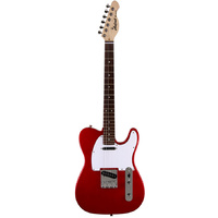 Aria Pro II TEG-Series Electric Guitar in Candy Apple Red with White Pickguard