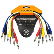 Leem 1ft Stereo Patch Cables 6pk (1/4" Stereo Jack Plug  - 1/4" Stereo Jack Plug )