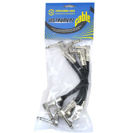 Leem 6" Deluxe FX-Pedal Patch Cables 6pk (1/4" Right-Angled Plug - 1/4" Right-Angled Plug)