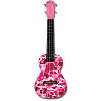 Kealoha "Pink Camo Petals" Design Concert Ukulele with Pink ABS Resin Body