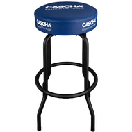 Cascha Branded Bar Stool in Black with Blue Padded Top