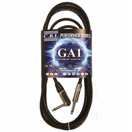 C.B.I. Cables GA1 Series 10ft Instrument Cable with 1 x Right Angle Jack
