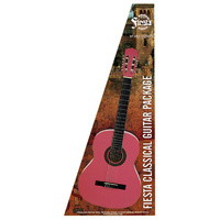 Aria Fiesta 1/2-Size Classical/Nylon String Guitar Pack in Pink