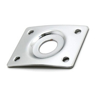 GT Rectangular Metal Jack Plate with Recessed Jack Input in Chrome Finish (Pk-1)