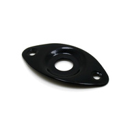 GT Oval Metal Jack Plate with Recessed Jack Input in Black Finish (Pk-1)