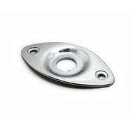 GT Oval Metal Jack Plate with Recessed Jack Input in Chrome Finish (Pk-1)