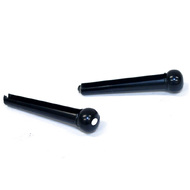 GT Acoustic Guitar ABS Bridge Pins in Black Finish with White Dot (Pk-24)