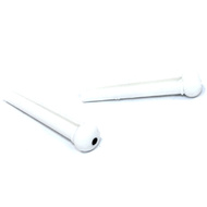 GT Acoustic Guitar ABS Bridge Pins in White Finish with Black Dot (Pk-24)