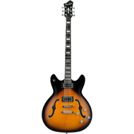 Hagstrom Viking Deluxe Baritone Semi-Hollow Guitar in Tobacco Sunburst Gloss