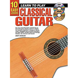 10 Easy Lessons Learn To Play Classical Guitar  Book/CD/DVD