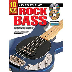 10 Easy Lessons Learn To Play Rock Bass Book/CD/DVD