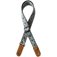 Kealoha 1.5" Embroidered Ukulele Strap in Mexican Aztec Pattern V5 with Brown Ends