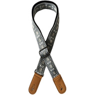 Kealoha 1.5" Embroidered Ukulele Strap in Mexican Aztec Pattern V7 with Brown Ends