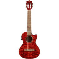 Lanikai Quilted Maple Tenor AC/EL Ukulele in Red Stain Gloss Finish