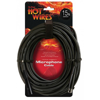 Hot Wires 15ft Microphone Cable (XLR Male - XLR Female)