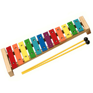 Opus Percussion 12-Note Coloured Glockenspiel with Natural Wood Frame
