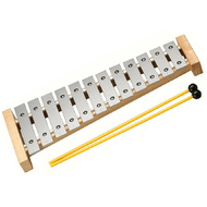 Opus Percussion 12-Note Silver Glockenspiel with Natural Wood Frame